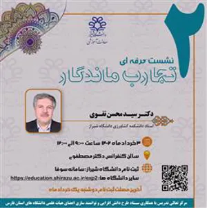 برگزاری دومین نشست حرفه ای از سری نشست های حرفه ای با عنوان تجارب ماندگار