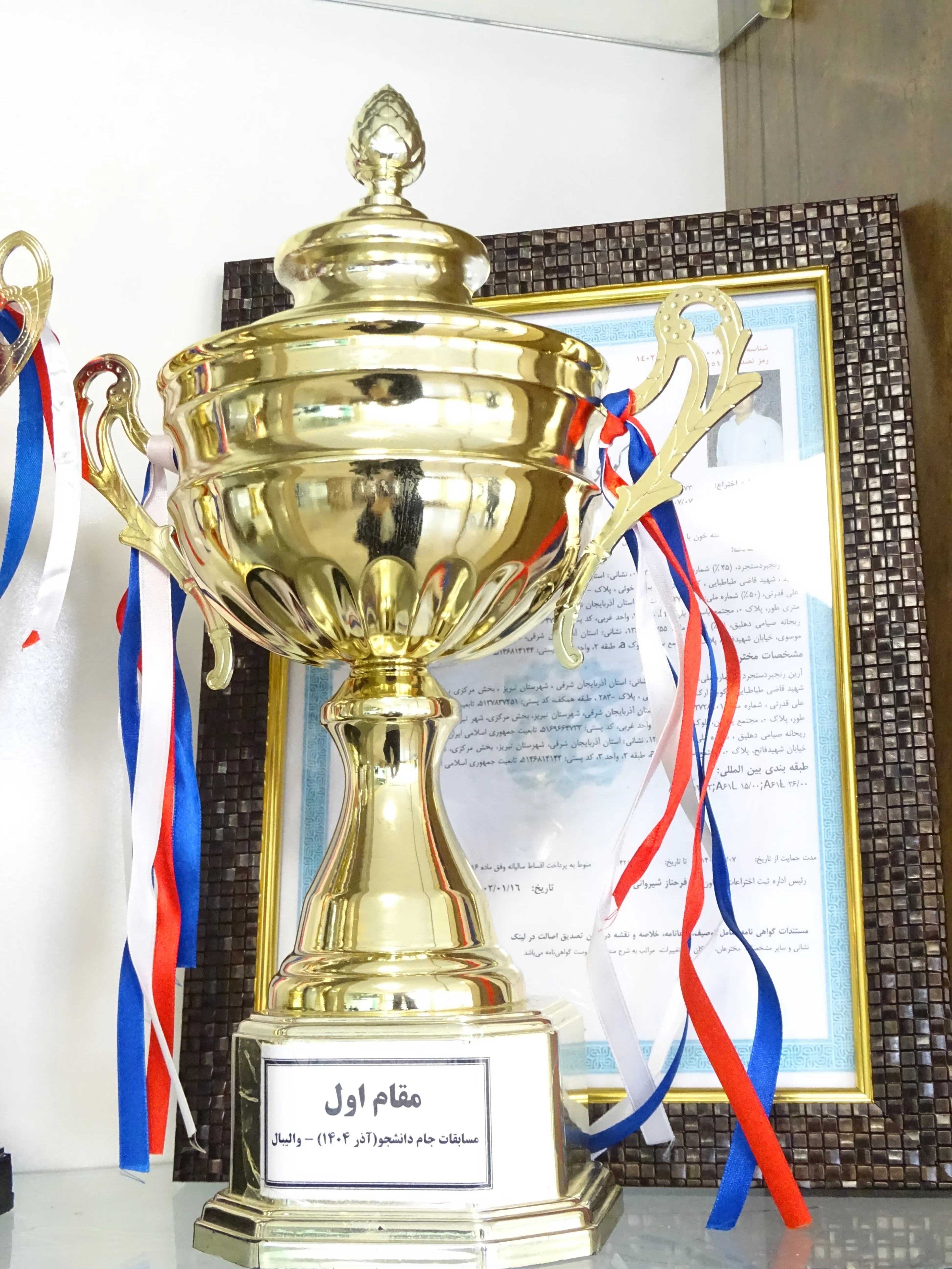 برگزاری مراسم تقدیر از تیم والیبال دانشکده پس از کسب عنوان قهرمانی